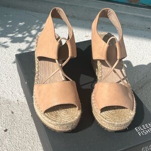 Eileen Fisher Agnes Espadrille Wedge Sandals – size 7 $198